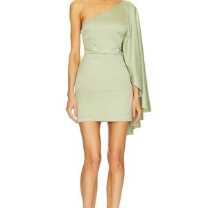 Michael Costello Libby Mini Dress in Sage